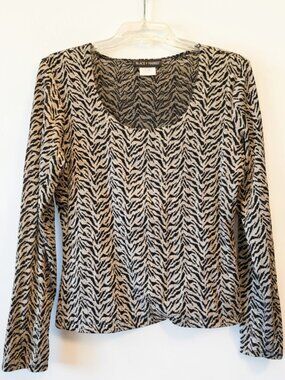 Zebra Print Long Sleeve Top